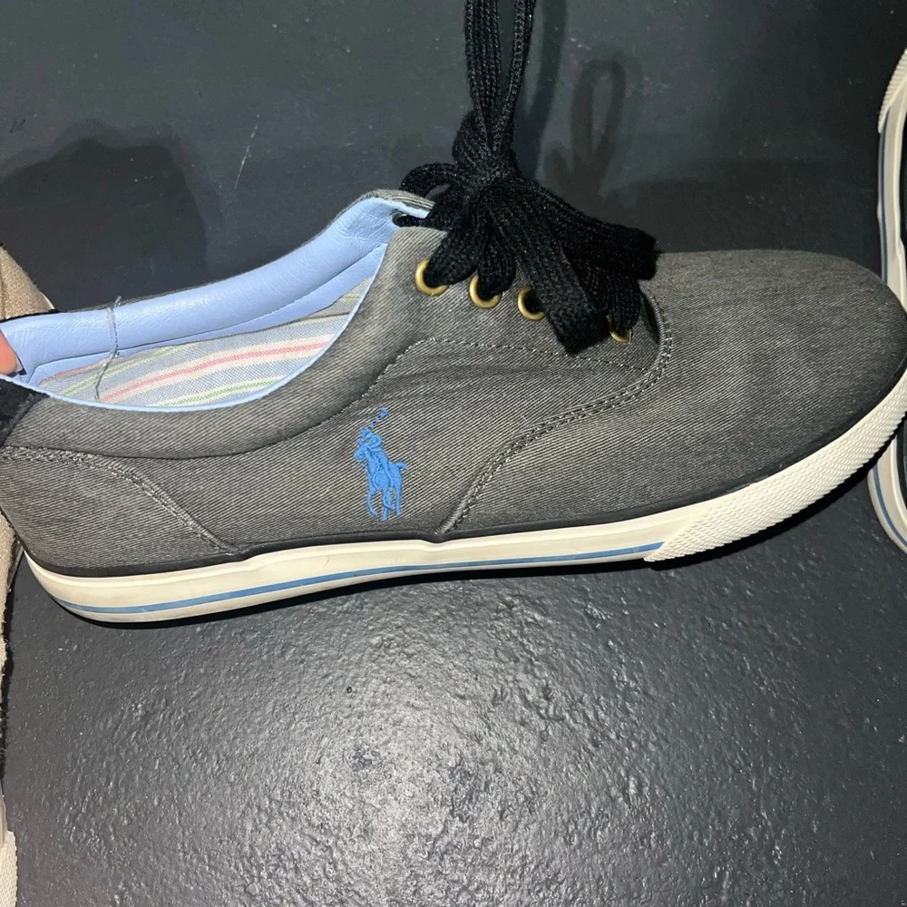 Polo Ralph Lauren Men’s Boat Shoes Gray Blue Size 9.5D